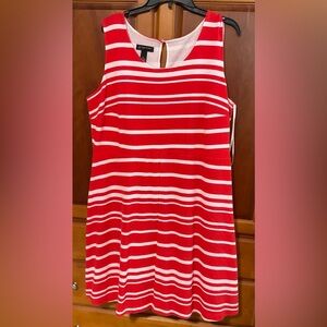 INC International Concepts Red and White Dress, EUC